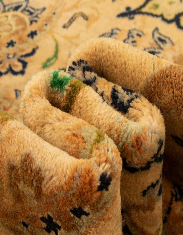 Detail image of  8' x 12' 4  Hand Knotted Kashan Persian Rug