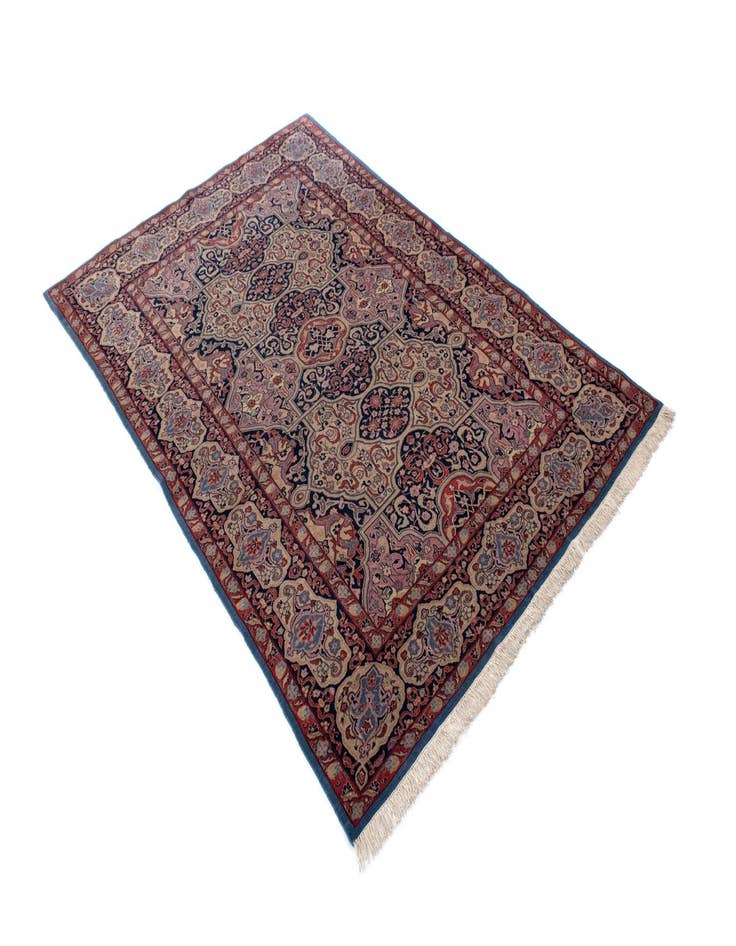 Detail image of  4' 5 x 6' 6  Hand Knotted Kashan Persian Rug