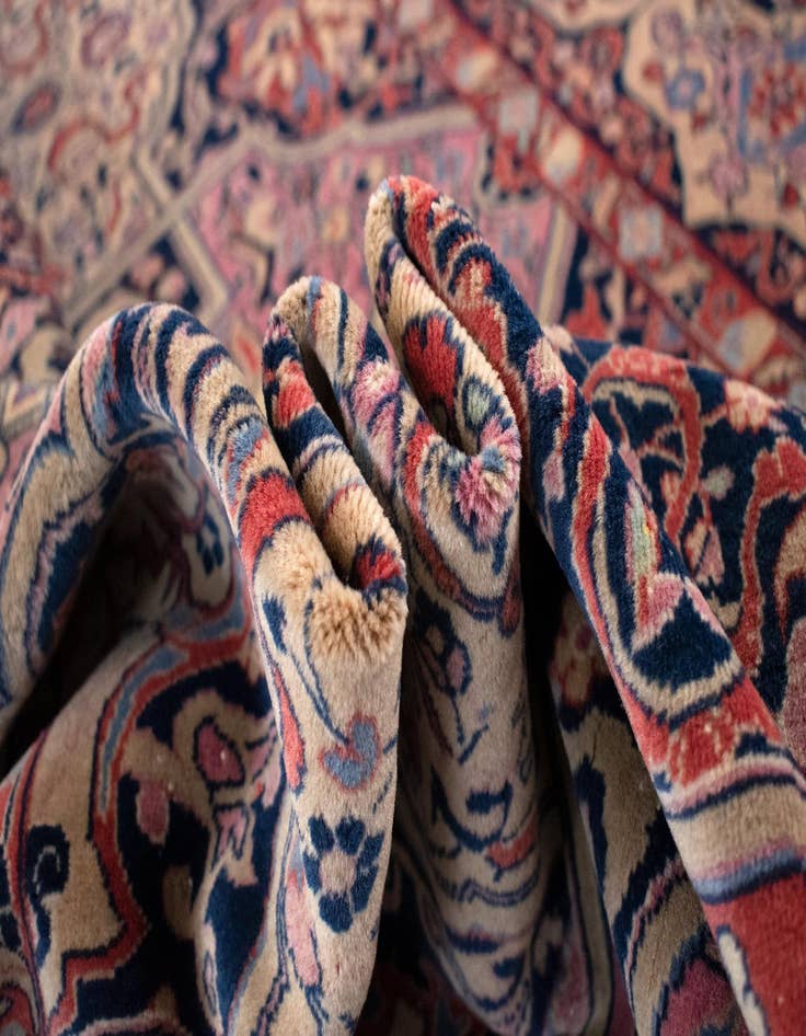 Detail image of  4' 5 x 6' 6  Hand Knotted Kashan Persian Rug