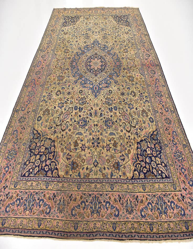 Detail image of  8' 2 x 11' 8  Hand Knotted Kashan Persian Wool Rug