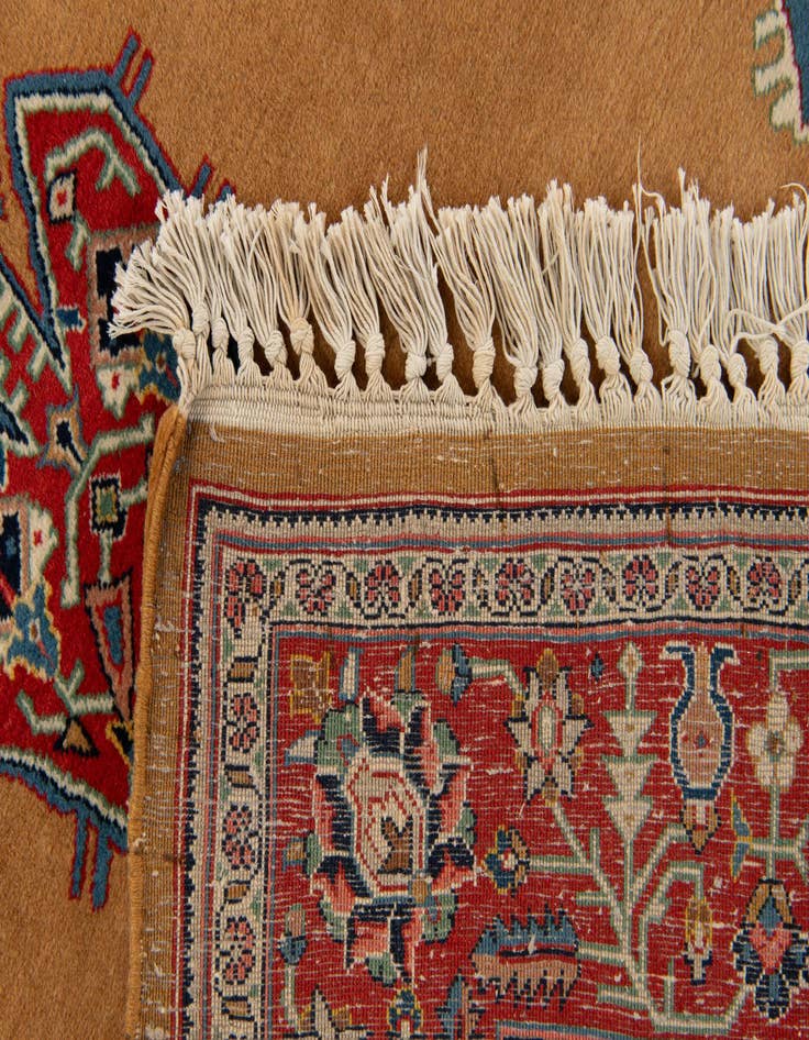 Detail image of  4' 3 x 6' 9  Hand Knotted Kashan Oriental Wool Rug