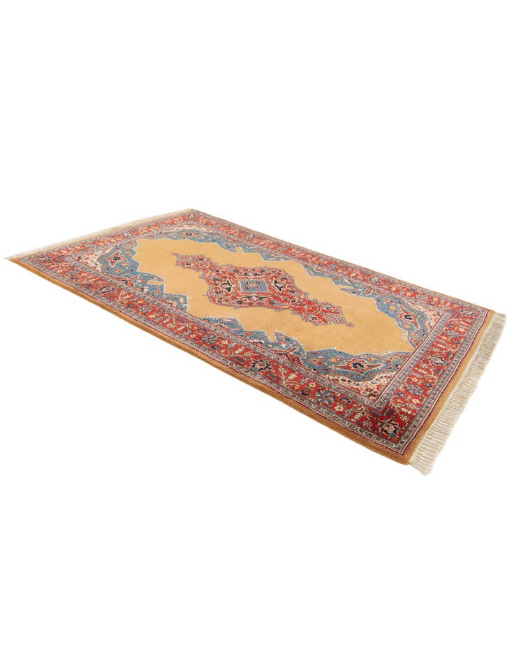 Detail image of  4' 3 x 6' 9  Hand Knotted Kashan Oriental Wool Rug