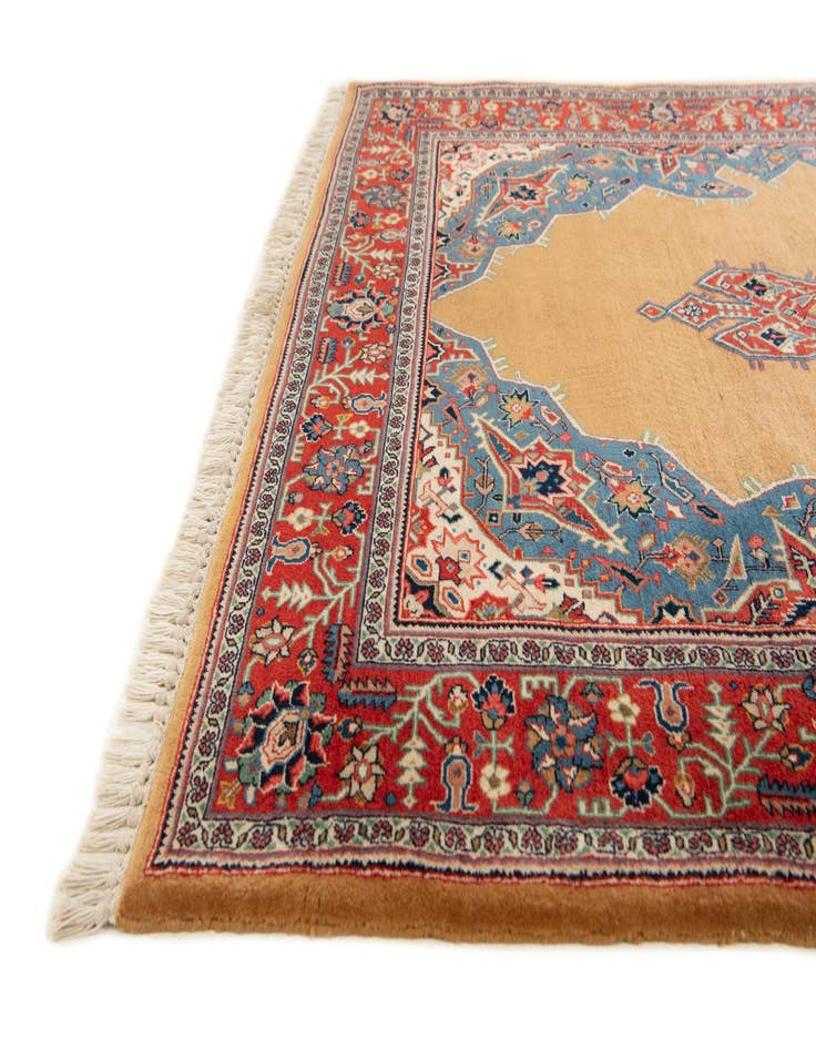 Detail image of  4' 3 x 6' 9  Hand Knotted Kashan Oriental Wool Rug