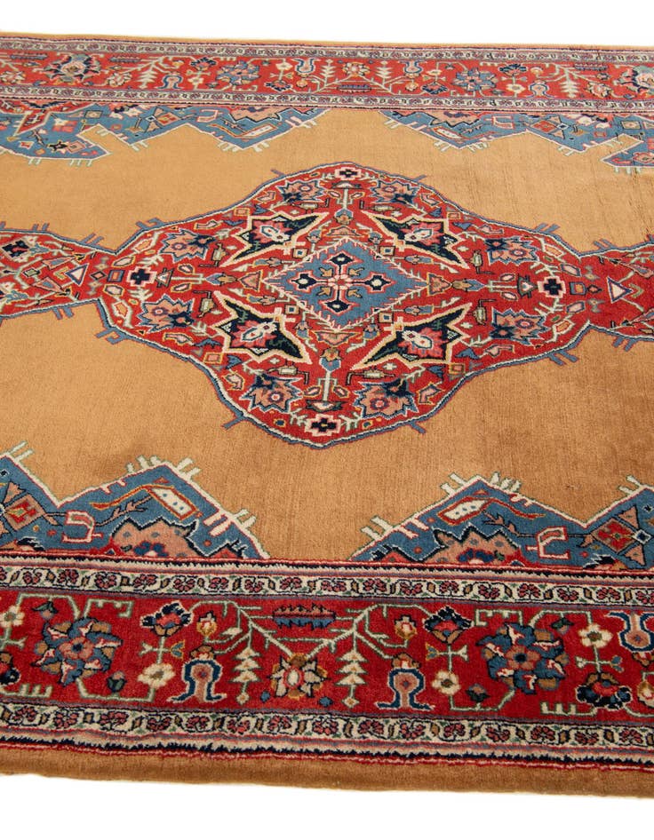 Detail image of  4' 3 x 6' 9  Hand Knotted Kashan Oriental Wool Rug