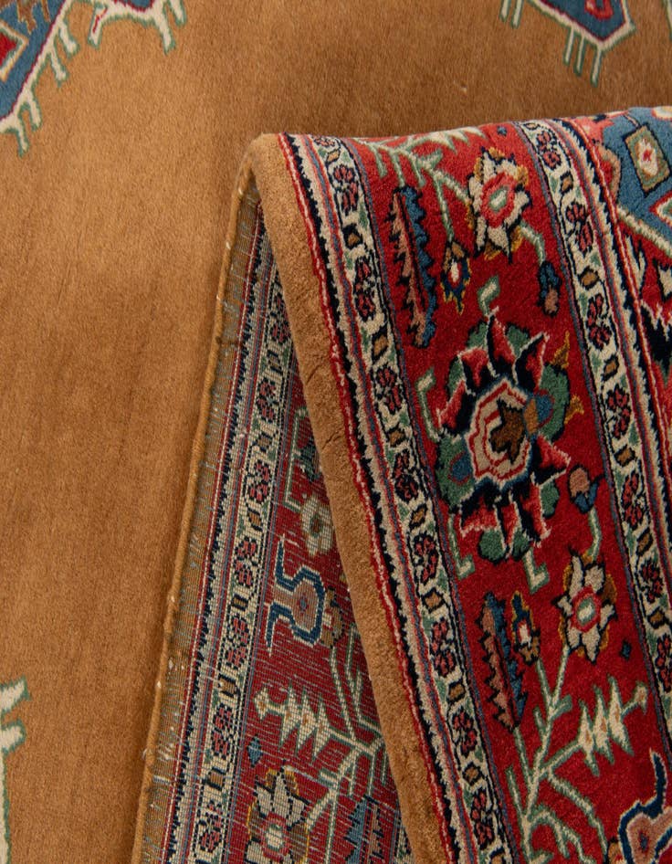 Detail image of  4' 3 x 6' 9  Hand Knotted Kashan Oriental Wool Rug