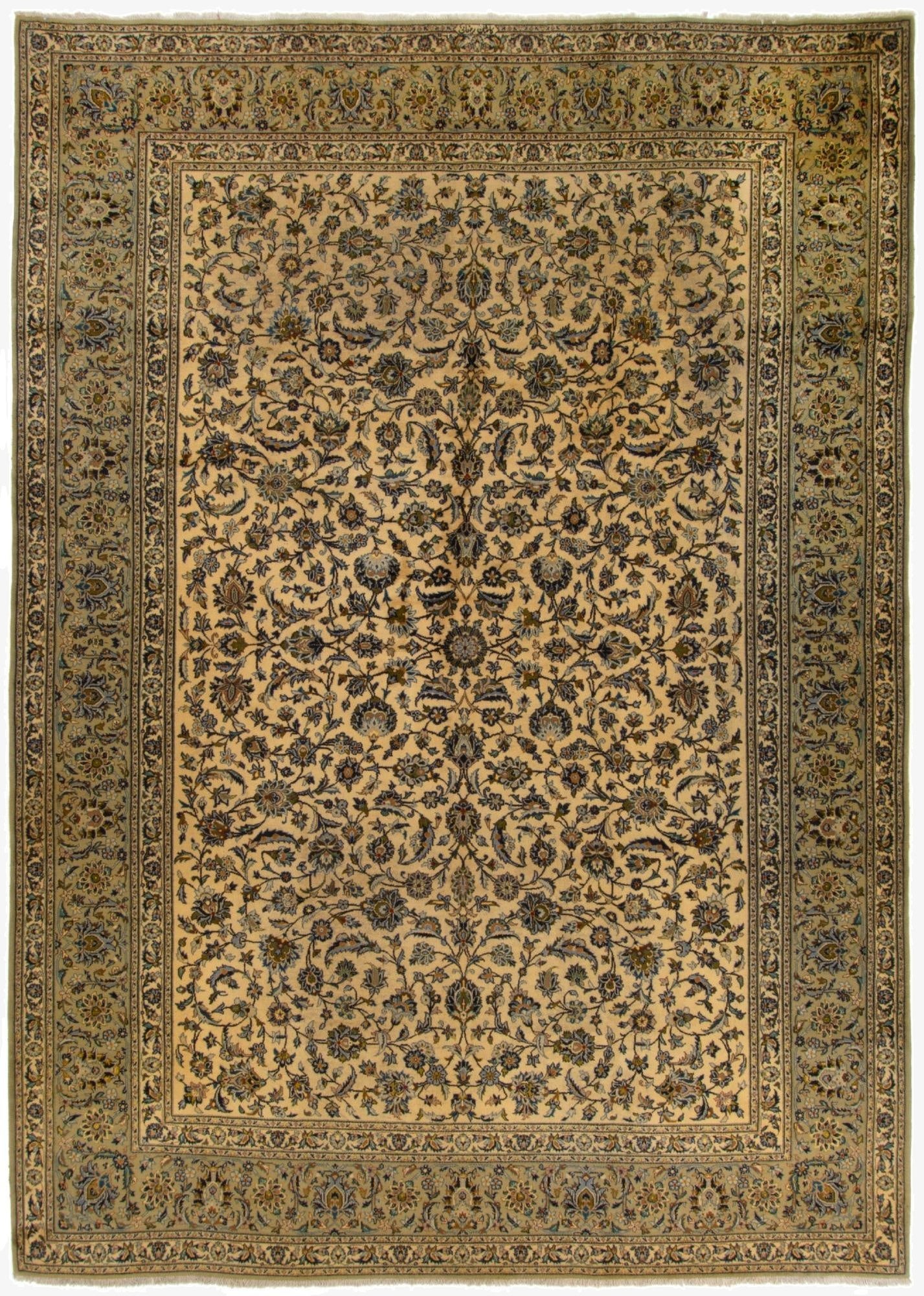  10' 1 x 14' 2  Hand Knotted Kashan Persian Rug