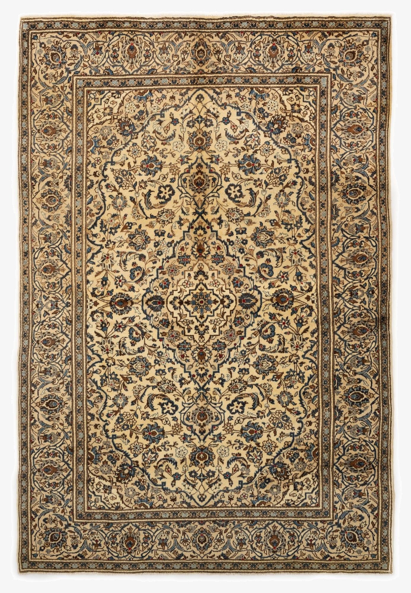  7' 11 x 11' 8  Hand Knotted Kashan Persian Wool Rug