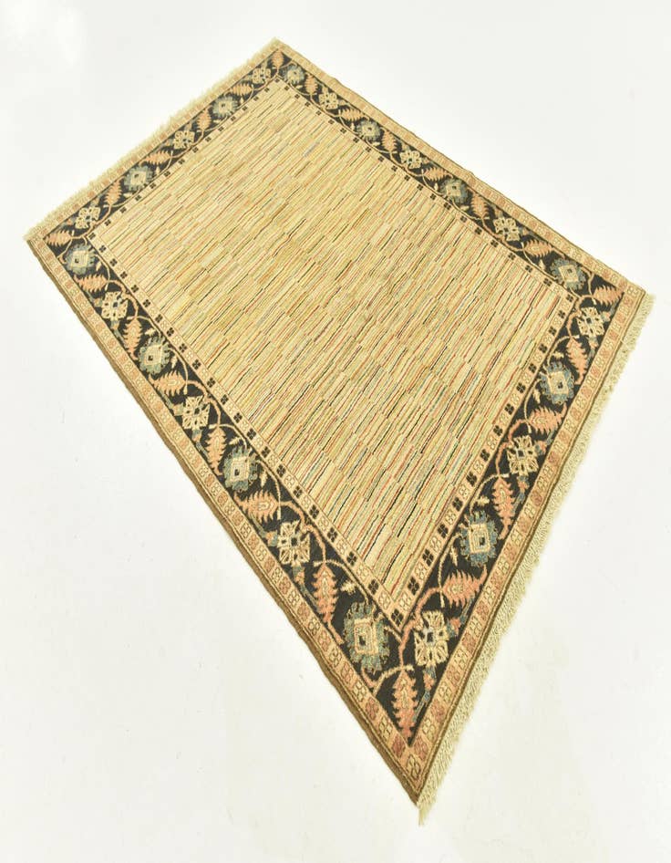 Detail image of  4' 8 x 6' 5  Hand Knotted Kashkuli Gabbeh Oriental Wool Rug