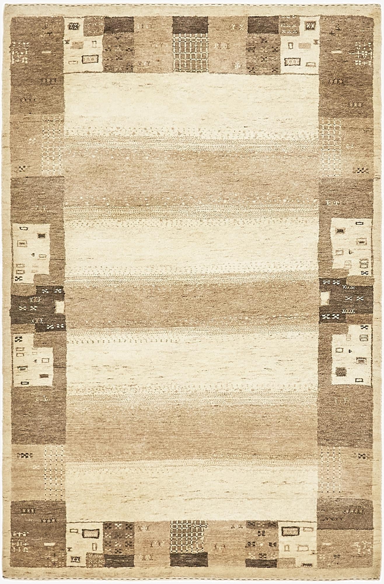  4' x 6' 2  Hand Knotted Kashkuli Gabbeh Wool Rug