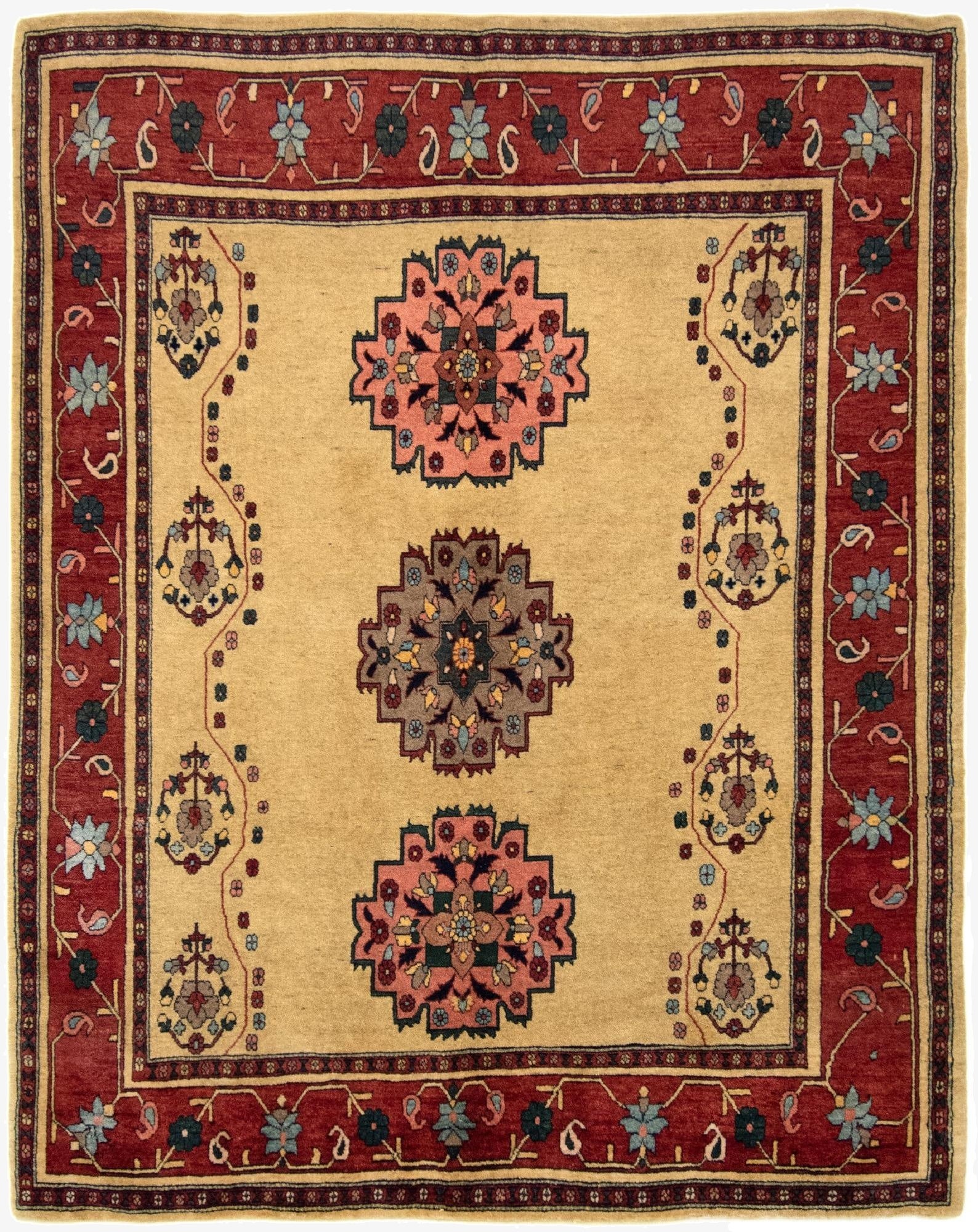  5' 7 x 6' 11  Hand Knotted Kashkuli Persian Rug