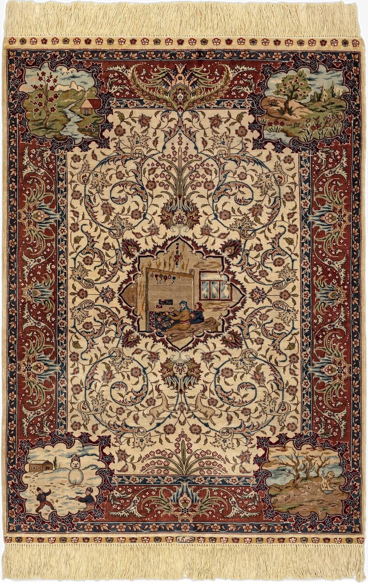  2' 1 x 3' Kayseri Silk Rug