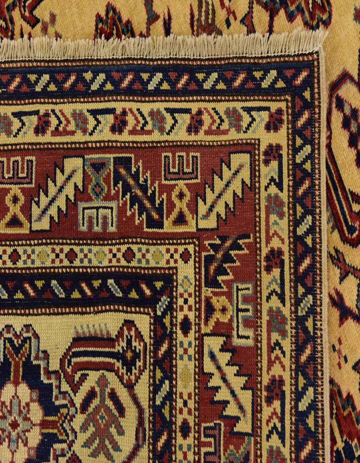 Detail image of  4' 9 x 6' 2  Hand Knotted Kazak Rug
