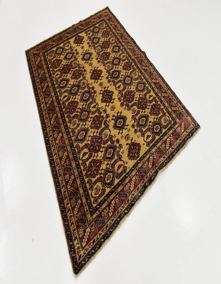 Detail image of  4' 9 x 6' 2  Hand Knotted Kazak Rug