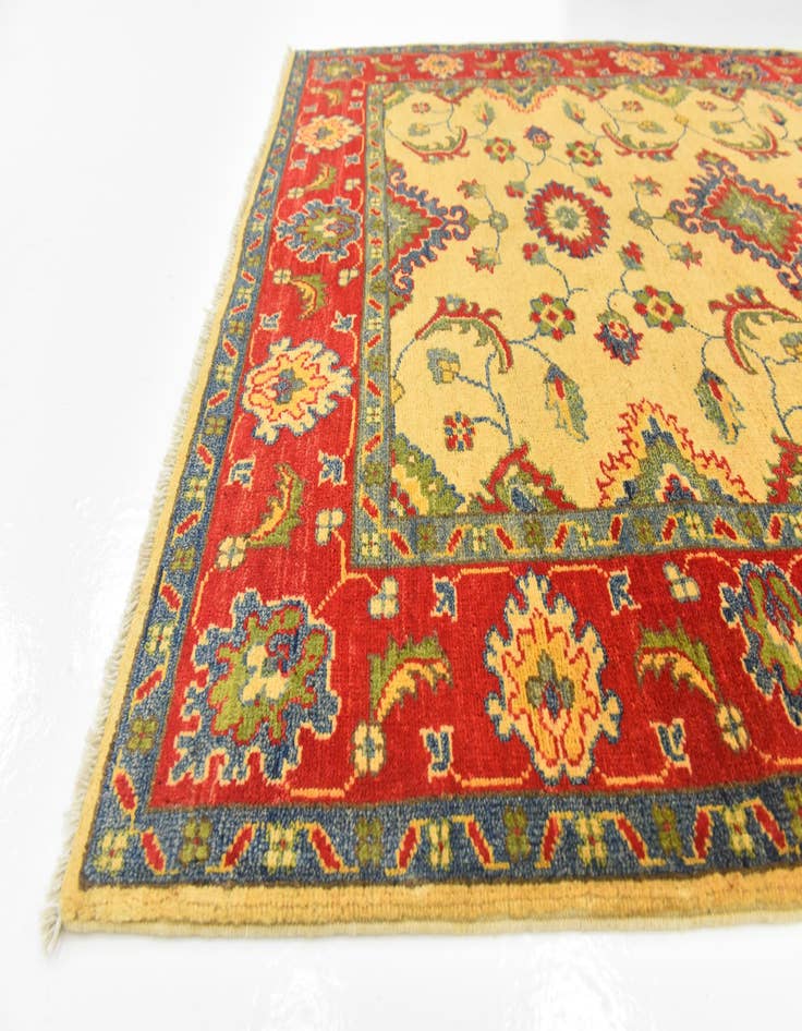 Detail image of  4' 2 x 5' 8  Hand Knotted Kazak Rug
