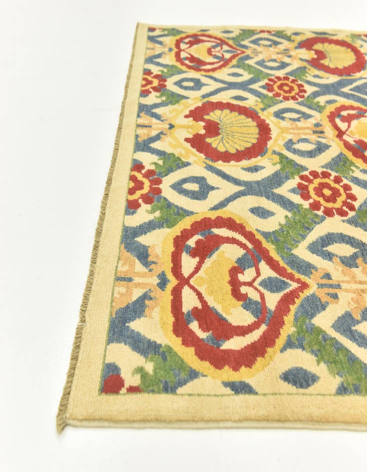 Detail image of  5' x 7' 4  Hand Knotted Kazak Rug