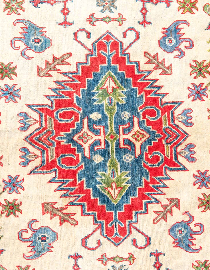 Detail image of  6' x 9'  Hand Knotted Kazak Rug