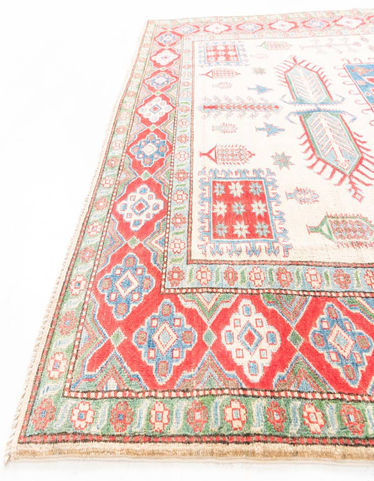 Detail image of  6' x 9' 1  Hand Knotted Kazak Rug