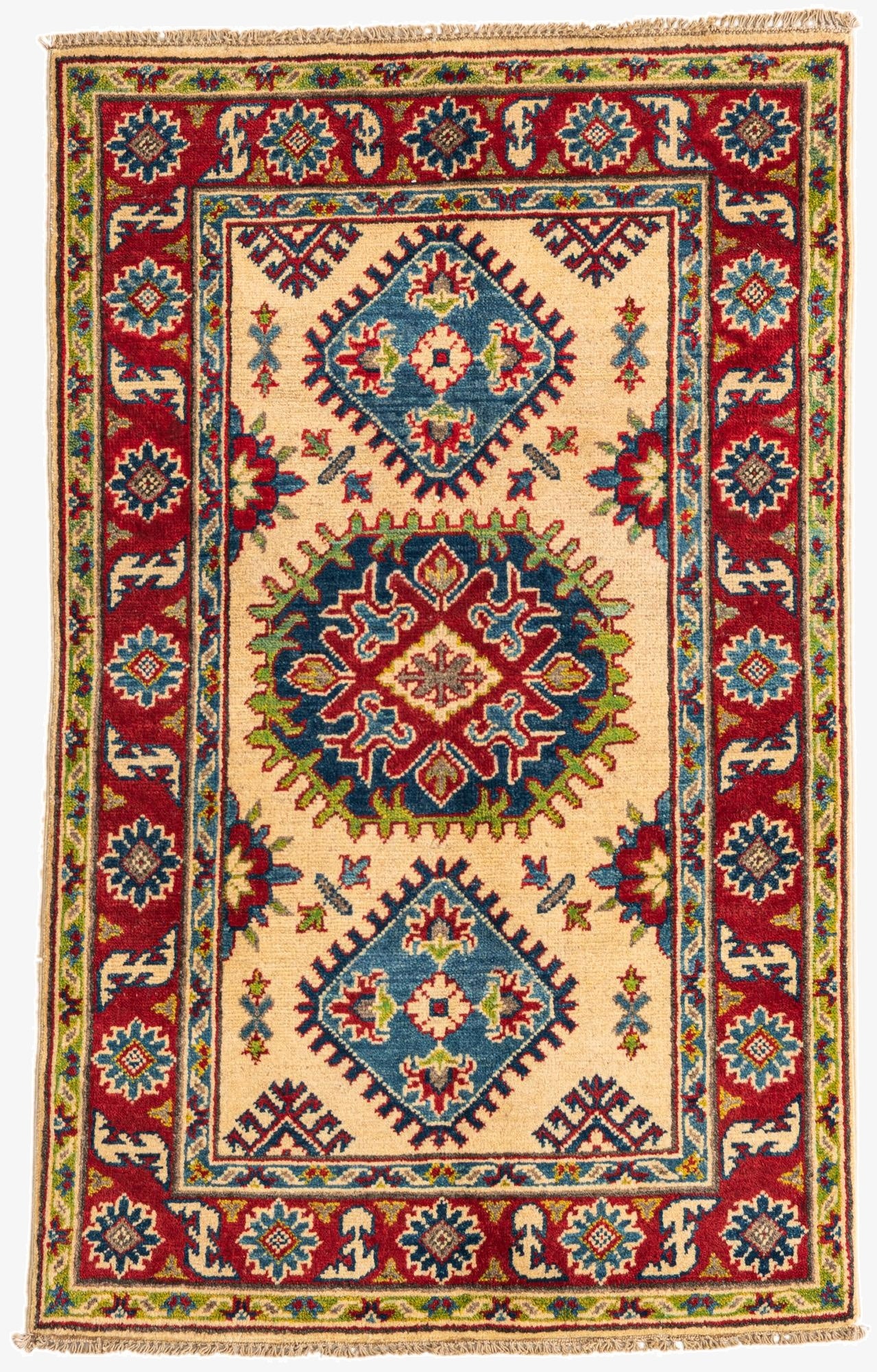  2' 7 x 4' 3  Hand Knotted Kazak Rug