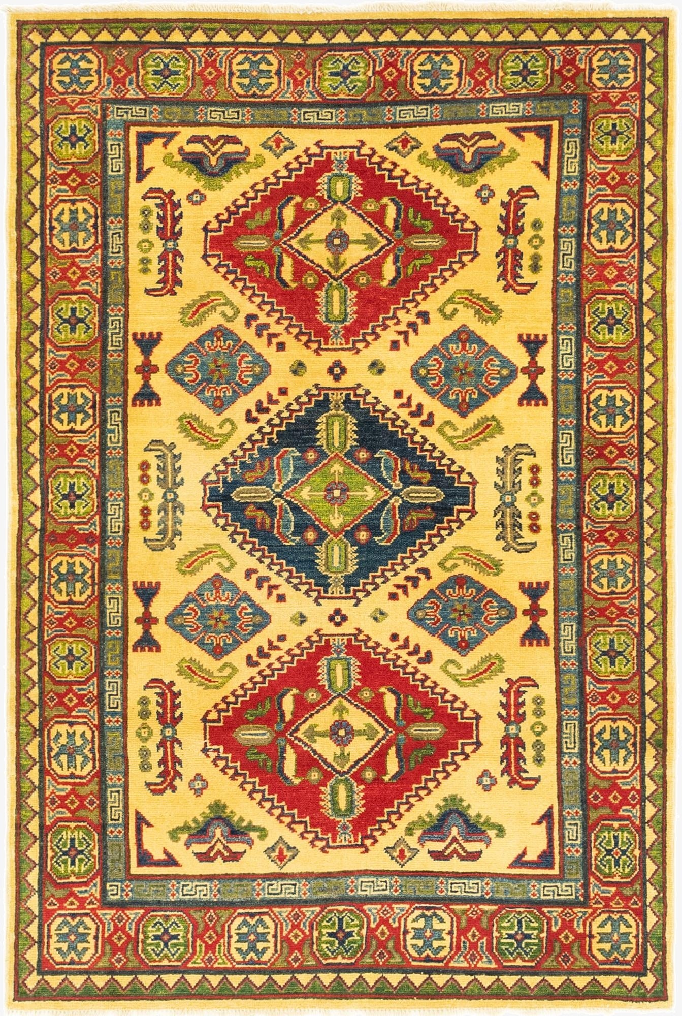  4' x 6'  Hand Knotted Kazak Rug