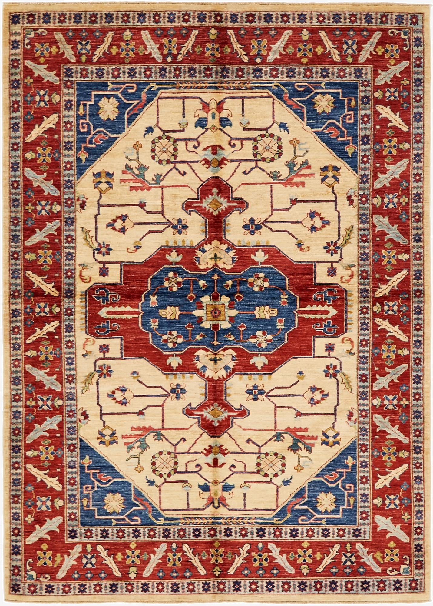  5' 8 x 7' 10  Hand Knotted Kazak Oriental Wool Rug
