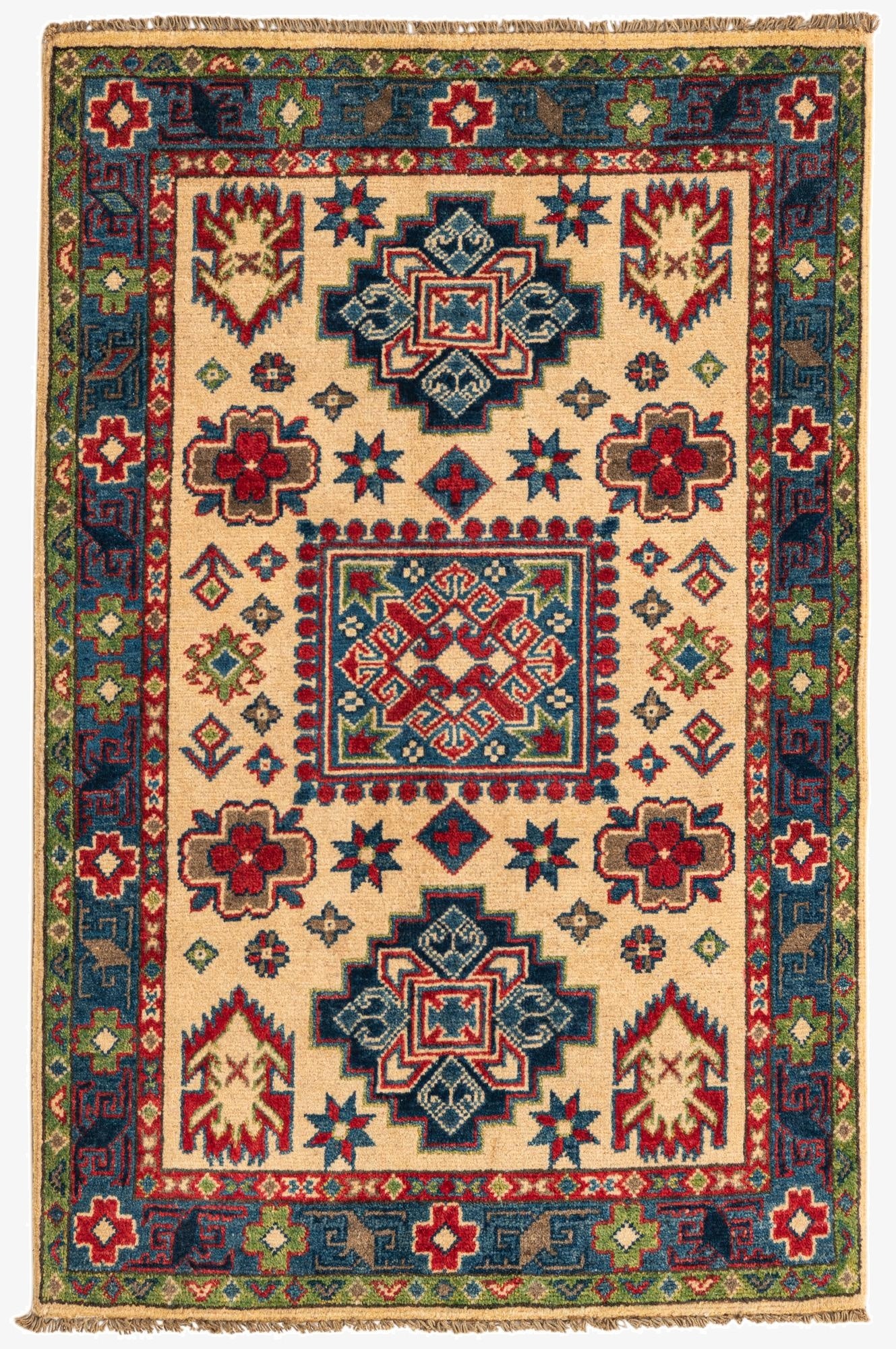  2' 8 x 4' 2  Hand Knotted Kazak Rug