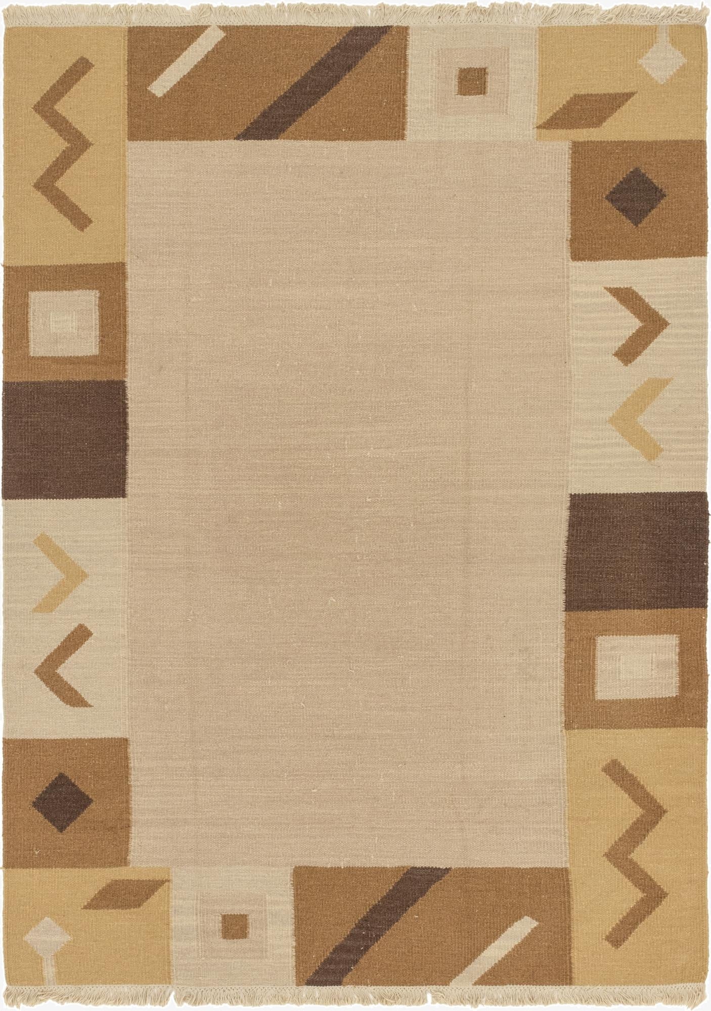  6' 5 x 9' 4  Hand Woven Kilim Dhurrie Wool Rug