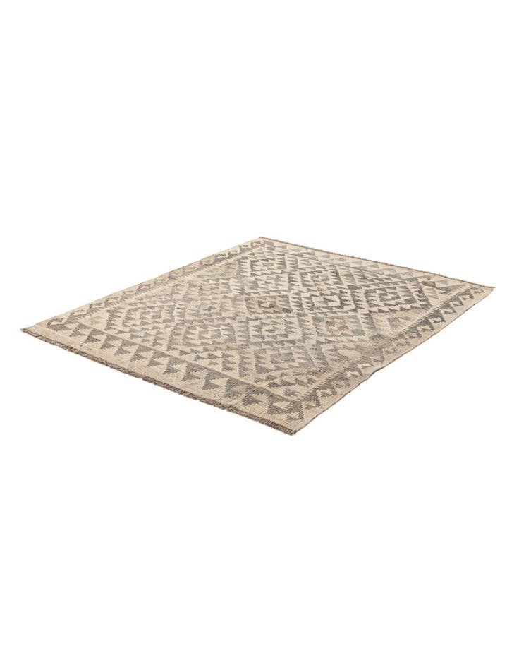 Detail image of  3' 8 x 4' 7  Hand Woven Kilim Maymana Wool Rug