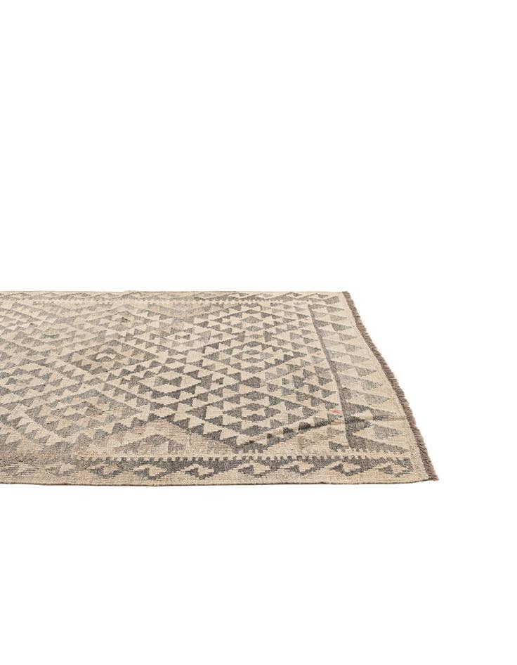 Detail image of  3' 8 x 4' 7  Hand Woven Kilim Maymana Wool Rug