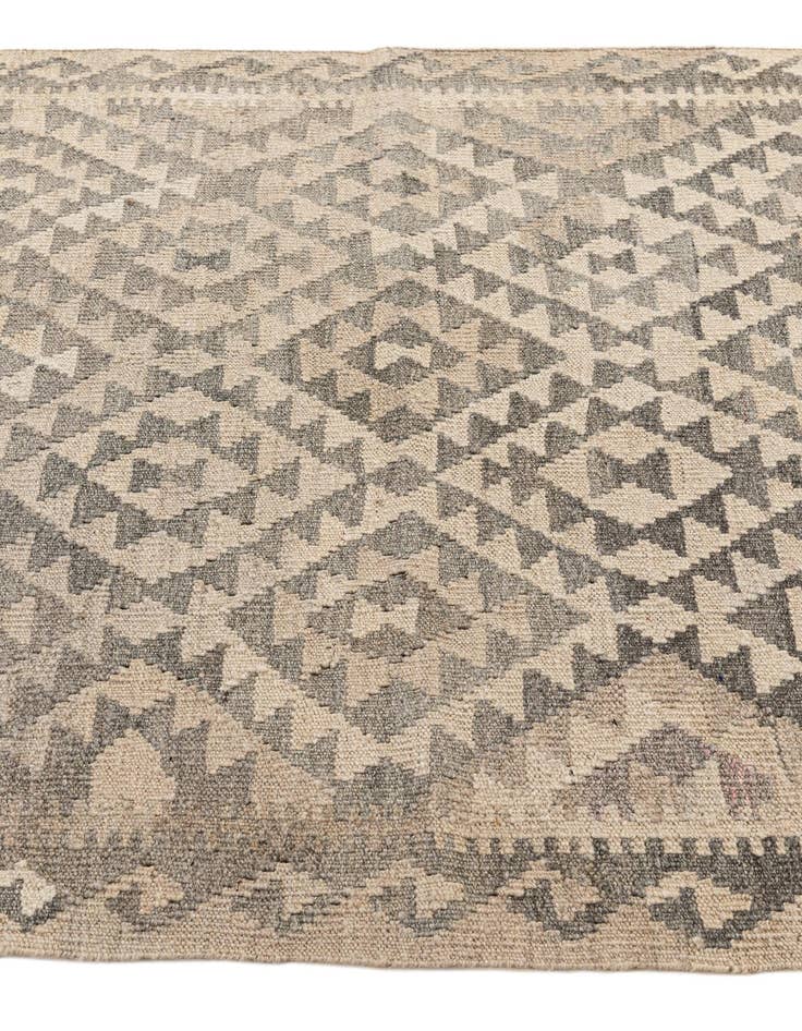 Detail image of  3' 8 x 4' 7  Hand Woven Kilim Maymana Wool Rug