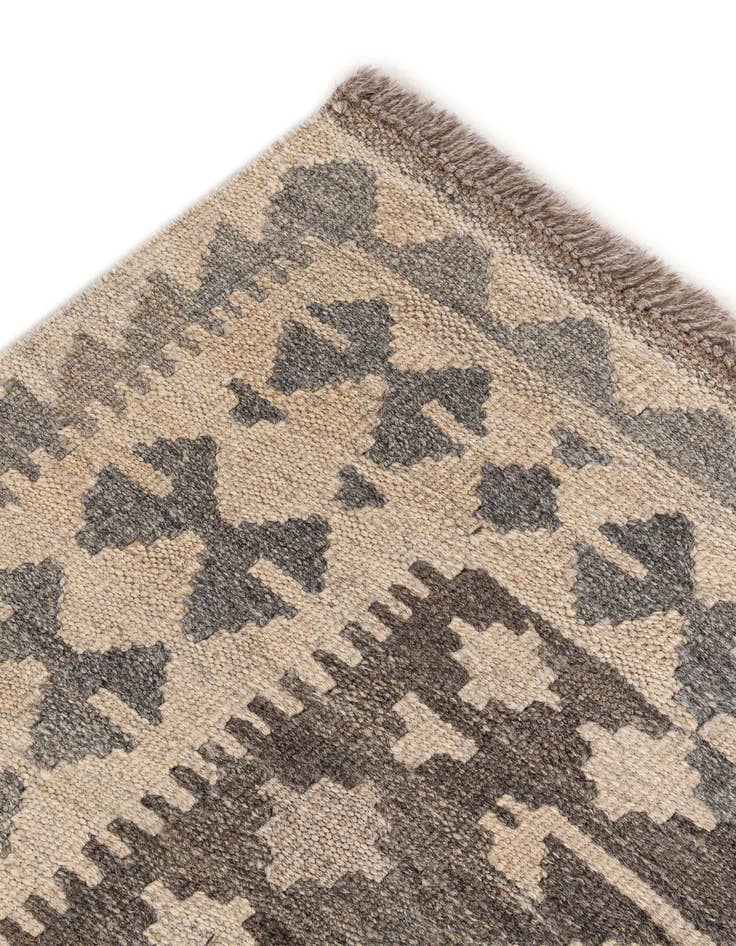Detail image of  3' 4 x 4' 10  Hand Woven Kilim Maymana Wool Rug