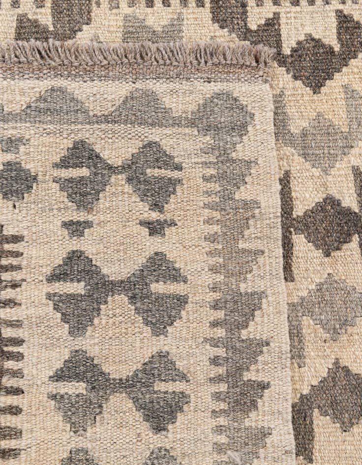 Detail image of  3' 4 x 4' 10  Hand Woven Kilim Maymana Wool Rug