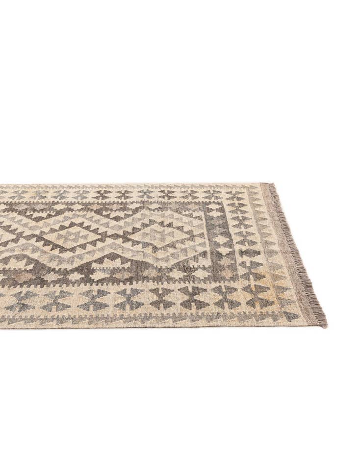 Detail image of  3' 4 x 4' 10  Hand Woven Kilim Maymana Wool Rug