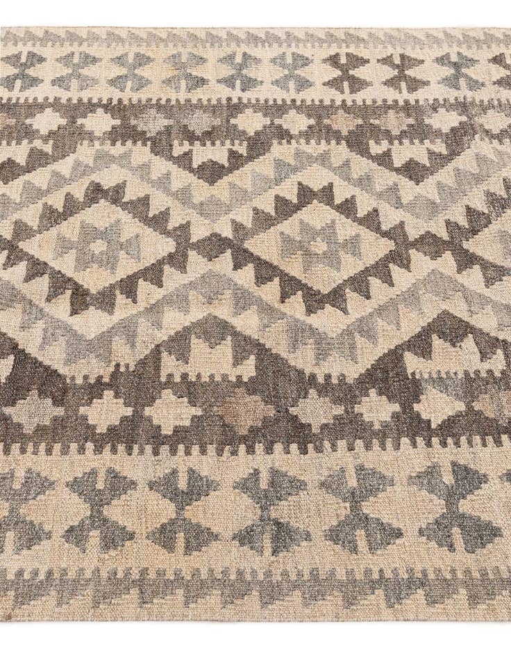 Detail image of  3' 4 x 4' 10  Hand Woven Kilim Maymana Wool Rug