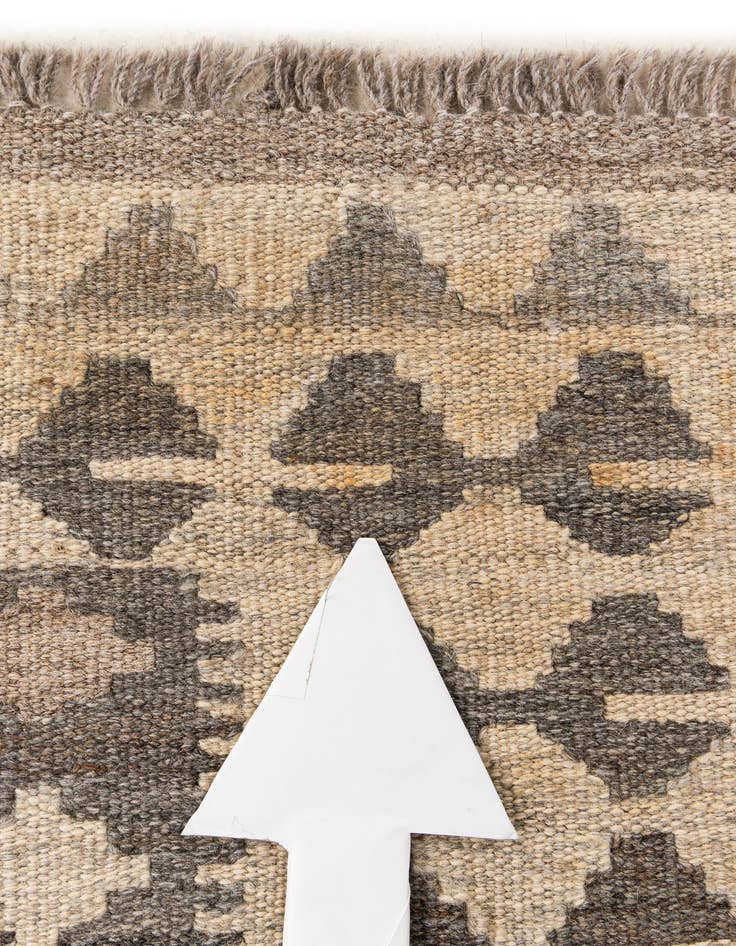 Detail image of  3' 4 x 4' 10  Hand Woven Kilim Maymana Wool Rug