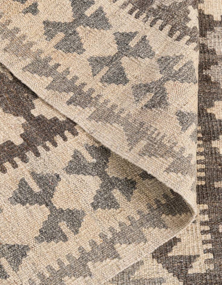 Detail image of  3' 4 x 4' 10  Hand Woven Kilim Maymana Wool Rug