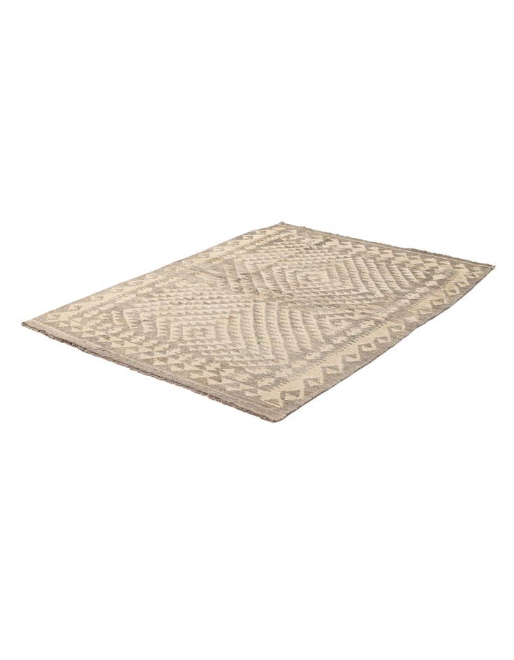 Detail image of  3' 6 x 5'  Hand Woven Kilim Maymana Wool Rug