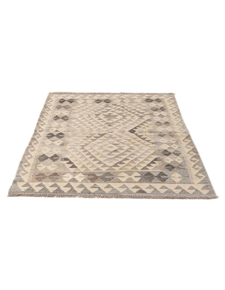 Detail image of  3' 6 x 4' 10  Hand Woven Kilim Maymana Wool Rug