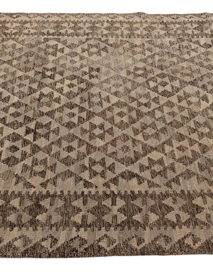 Detail image of  4' 2 x 6' 5  Hand Woven Kilim Maymana Wool Rug