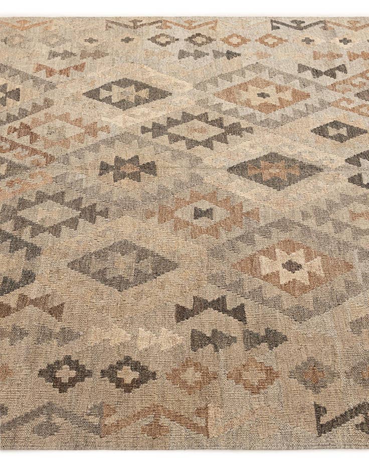 Detail image of  5' 1 x 6' 5  Hand Woven Kilim Maymana Wool Rug