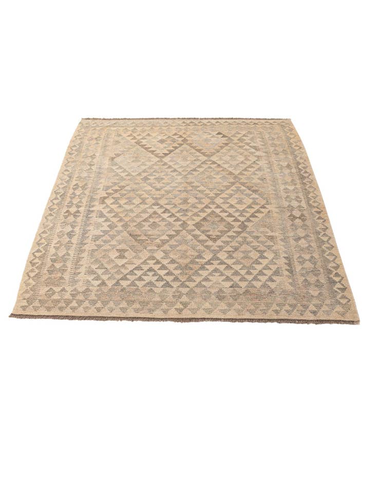 Detail image of  5' x 6' 5  Hand Woven Kilim Maymana Wool Rug