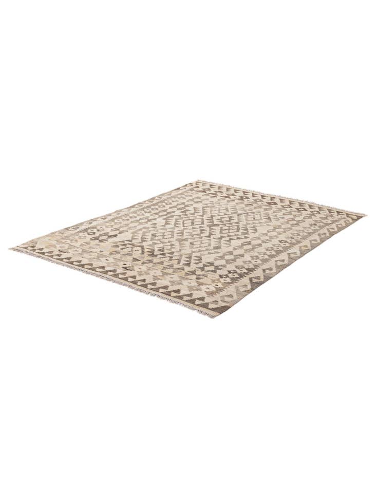 Detail image of  5' 1 x 6' 8  Hand Woven Kilim Maymana Wool Rug