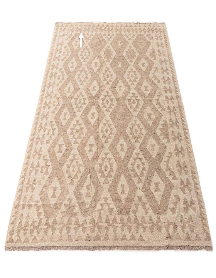 Detail image of  6' x 7' 10  Hand Woven Kilim Maymana Wool Rug