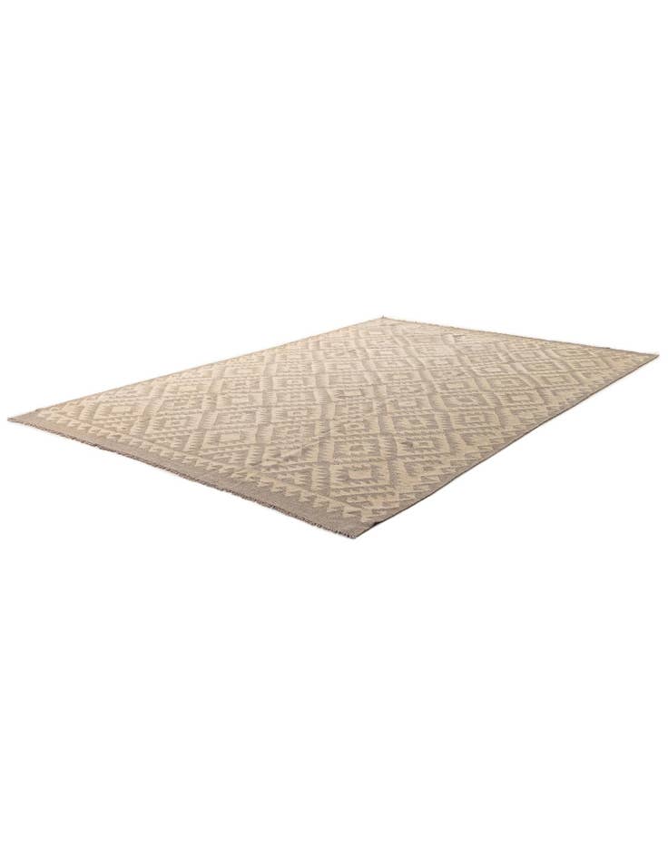 Detail image of  6' 6 x 9' 9  Hand Woven Kilim Maymana Wool Rug