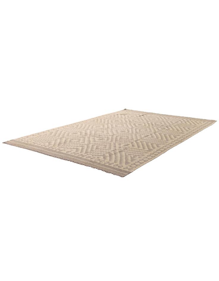 Detail image of  6' 8 x 9' 8  Hand Woven Kilim Maymana Wool Rug