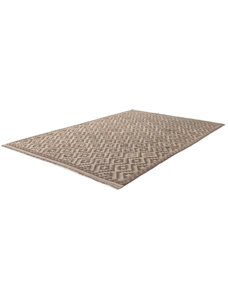 Detail image of  6' 6 x 10'  Hand Woven Kilim Maymana Wool Rug