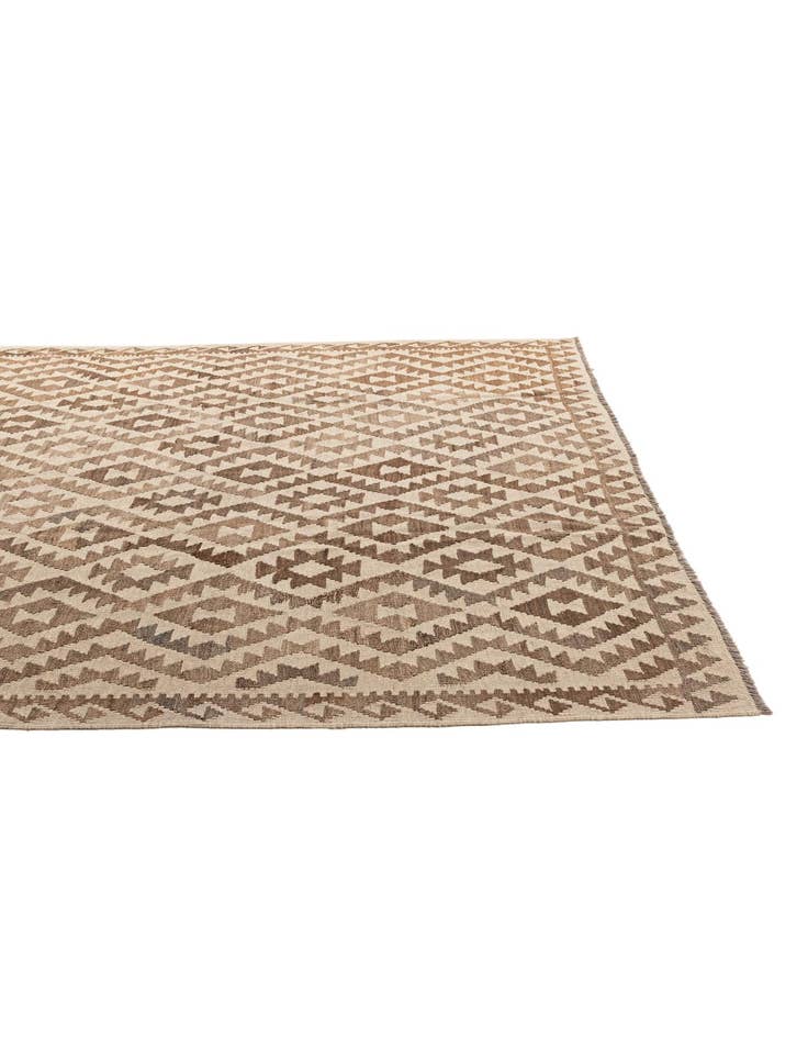 Detail image of  7' 1 x 9' 8  Hand Woven Kilim Maymana Wool Rug