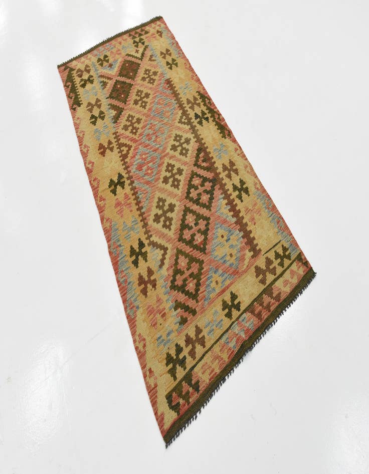 Detail image of  3' 4 x 6' 3  Hand Woven Kilim Maymana Wool Rug