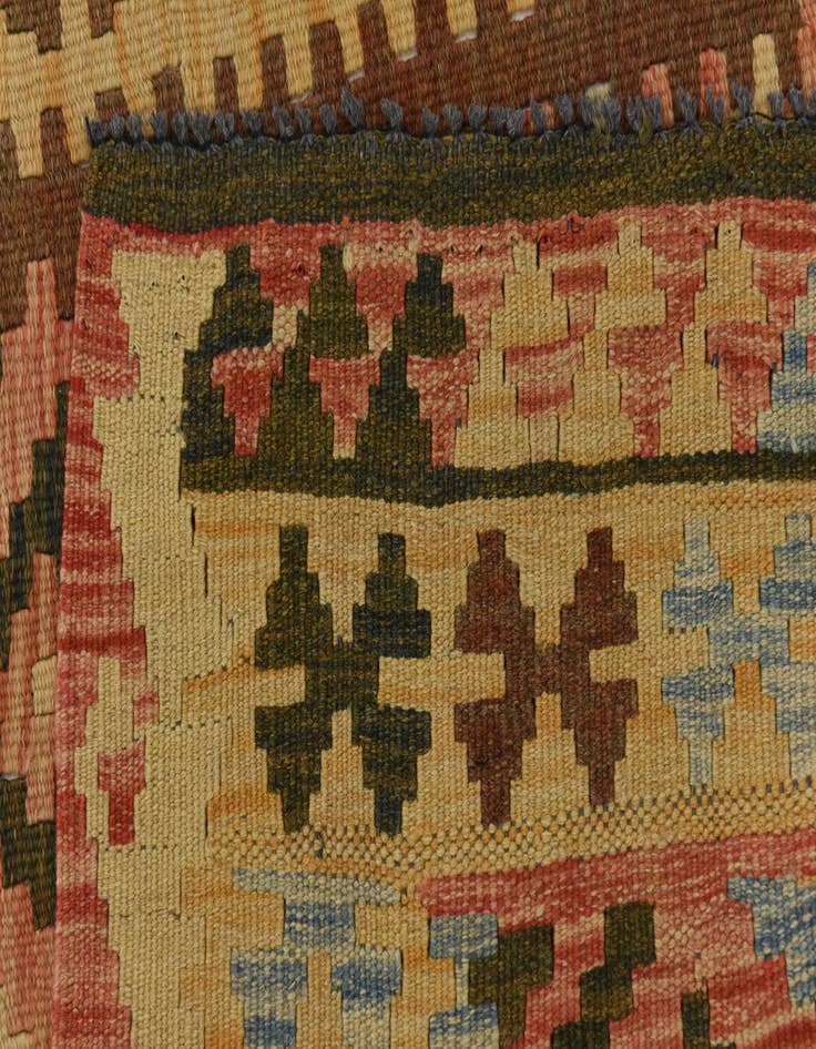 Detail image of  3' 4 x 6' 3  Hand Woven Kilim Maymana Wool Rug