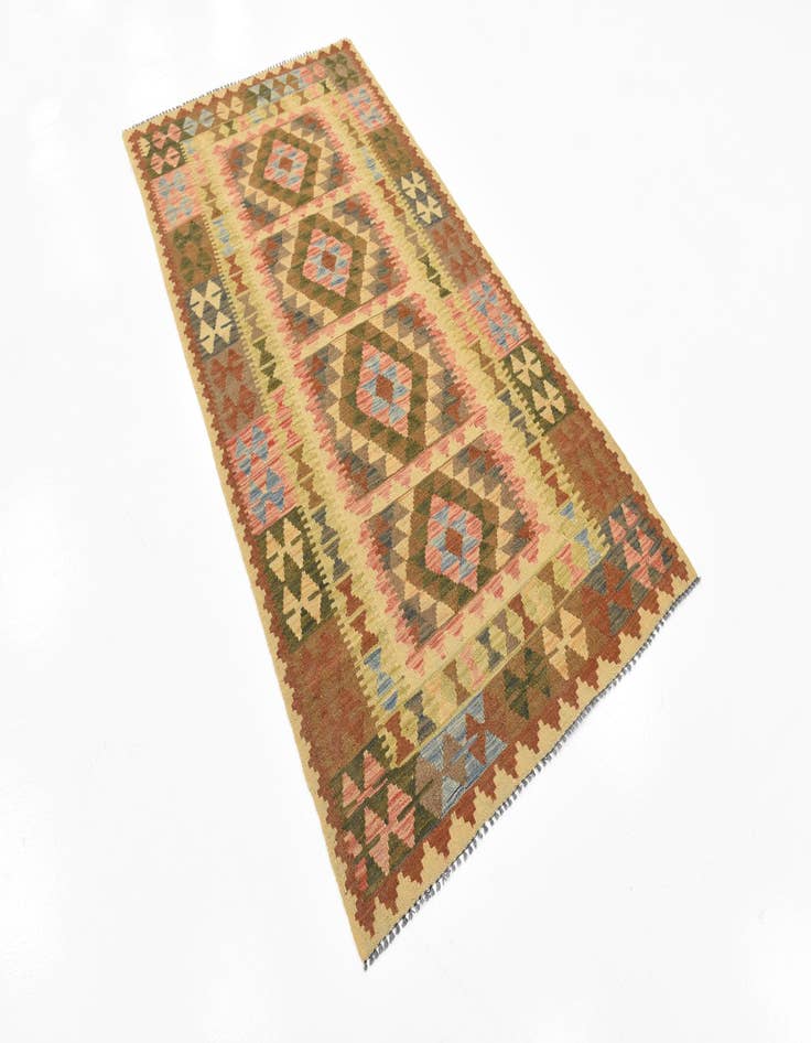 Detail image of  3' 3 x 6' 4  Hand Woven Kilim Maymana Wool Rug