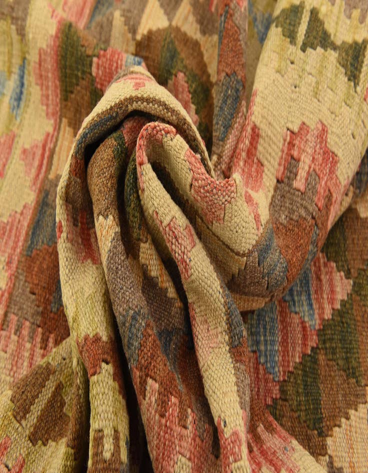 Detail image of  3' 3 x 6' 4  Hand Woven Kilim Maymana Wool Rug